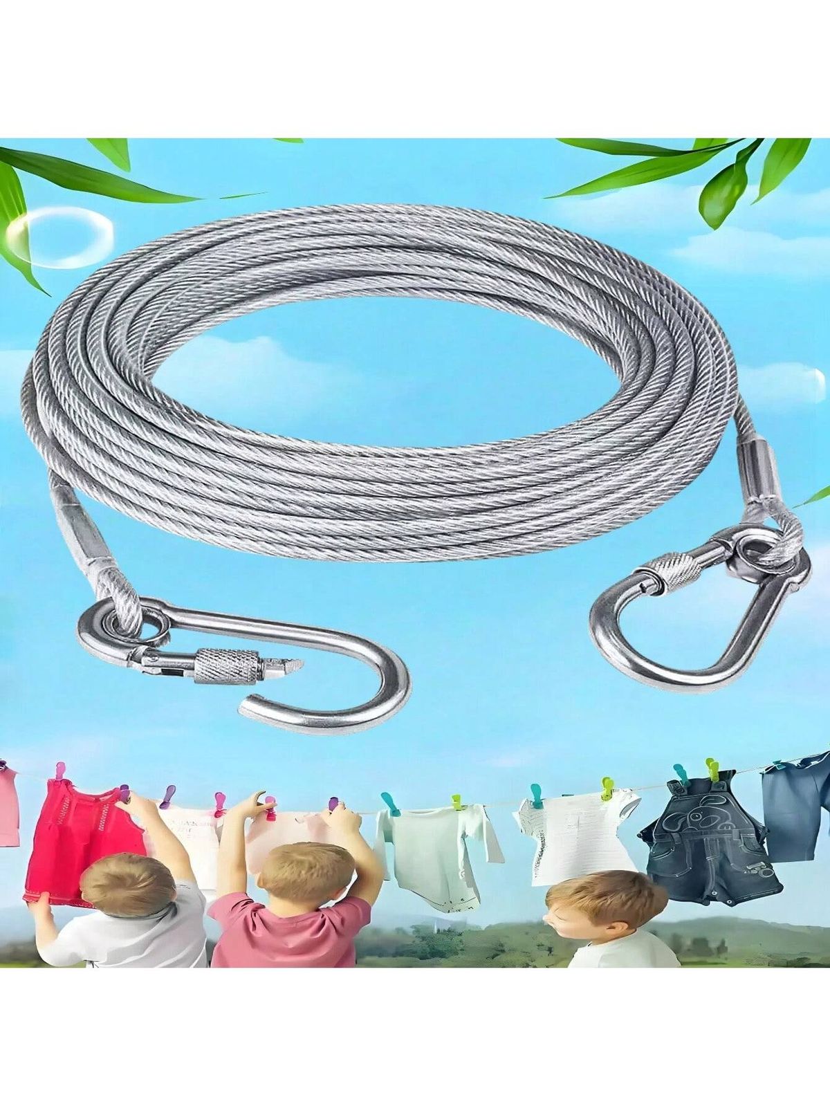 𝐒𝐭𝐚𝐢𝐧𝐥𝐞𝐬𝐬 𝐒𝐭𝐞𝐞𝐥 𝐏𝐕𝐂 𝐂𝐨𝐚𝐭𝐞𝐝 𝐂𝐥𝐨𝐭𝐡𝐞𝐬𝐥𝐢𝐧𝐞 – 𝐇𝐞𝐚𝐯𝐲-𝐃𝐮𝐭𝐲 𝐑𝐮𝐬𝐭-𝐑𝐞𝐬𝐢𝐬𝐭𝐚𝐧𝐭 𝐃𝐫𝐲𝐢𝐧𝐠 𝐖𝐢𝐫𝐞 + 𝐅𝐫𝐞𝐞 𝐃𝐞𝐥𝐢𝐯𝐞𝐫𝐲 𝐍𝐚𝐭𝐢𝐨𝐧𝐰𝐢𝐝𝐞