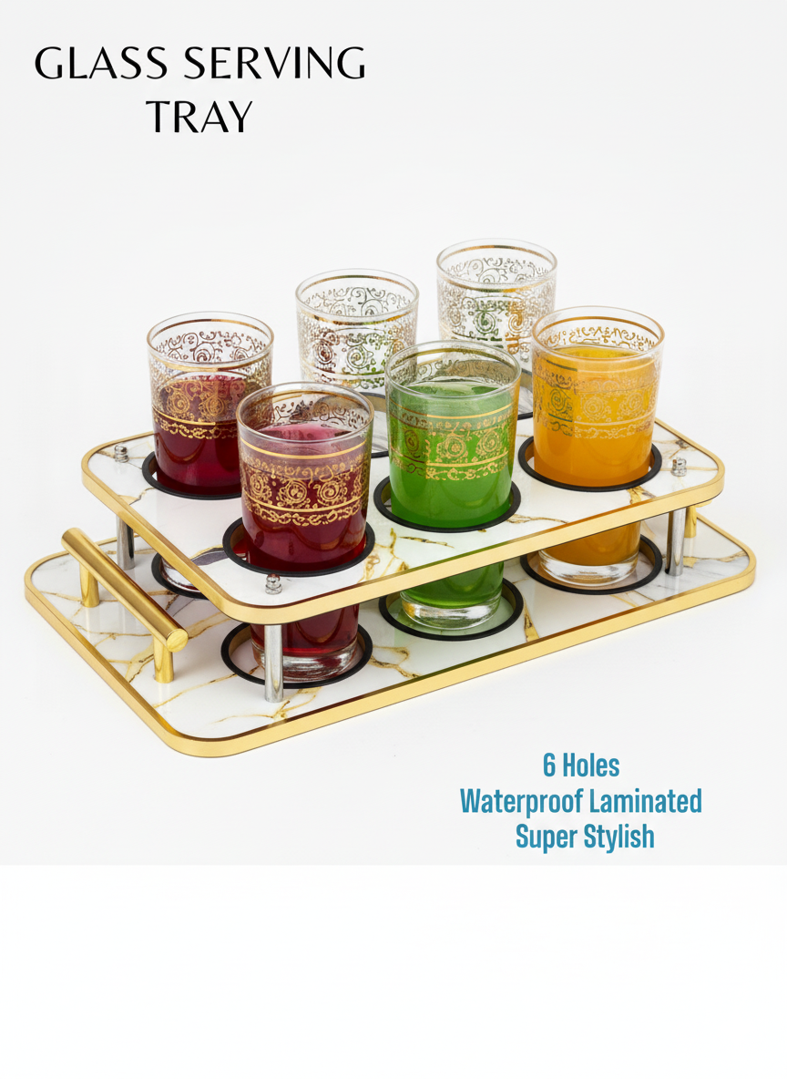 𝐋𝐮𝐱𝐮𝐫𝐲 𝟔-𝐇𝐨𝐥𝐞 𝐆𝐥𝐚𝐬𝐬 𝐒𝐞𝐫𝐯𝐢𝐧𝐠 𝐓𝐫𝐚𝐲 + 𝐅𝐫𝐞𝐞 𝐃𝐞𝐥𝐢𝐯𝐞𝐫𝐲