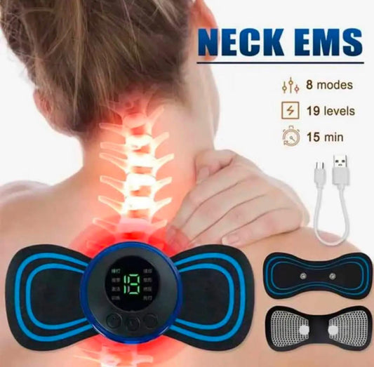 Mini Body Massager Pulse Neck Pain Relief EMS Butterfly Body Massager Men & Women, Rechargeable