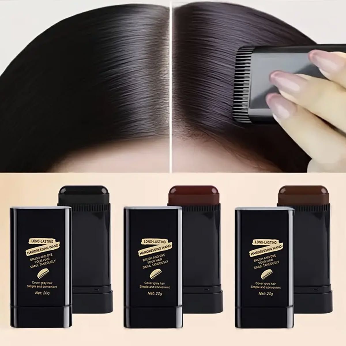 Water And Sweat Proof Hair Comb Dye Long Lasting Easy To Use Safe And Effective Hair Coloring Solution - Black