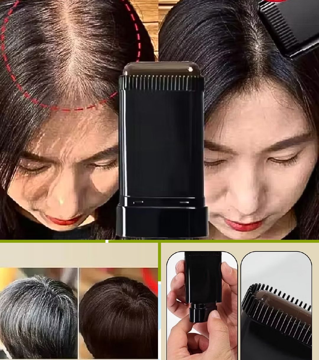 Water And Sweat Proof Hair Comb Dye Long Lasting Easy To Use Safe And Effective Hair Coloring Solution - Black